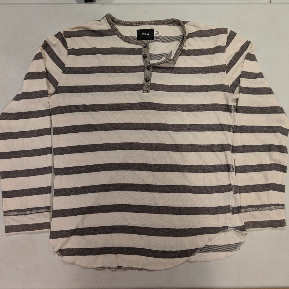 S Urban Outfutters Striped Henley Long Sleeve